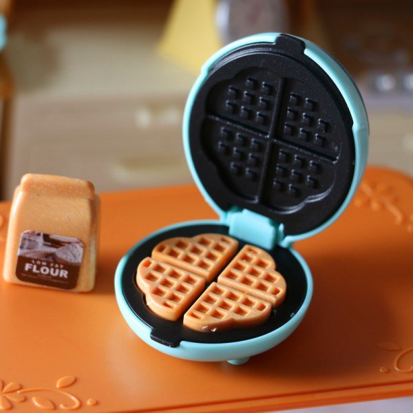 Dockskåp Kökstillbehör 1:12 Mini Waffle Brödrost Set Mod Blue