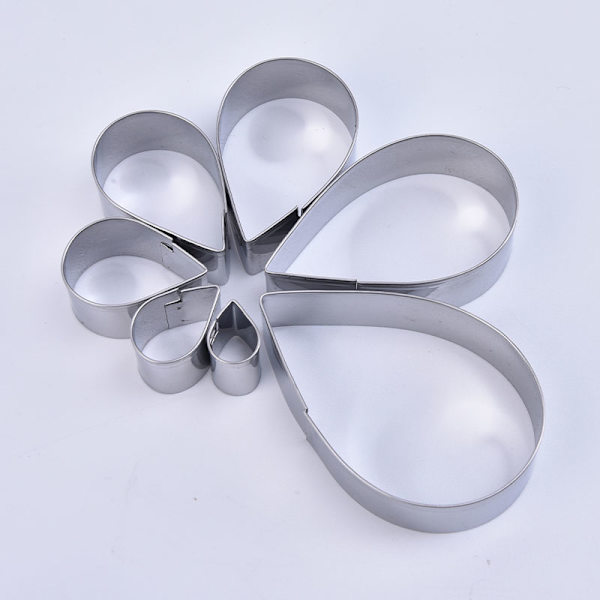 7 stk. Blomsterhjerteformet form Mousse Ringform i rustfrit stål C