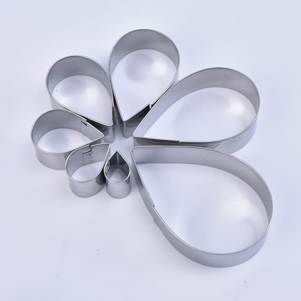 7PCS Blomhjärta Form Mousse Ring Form Rostfritt Stål C