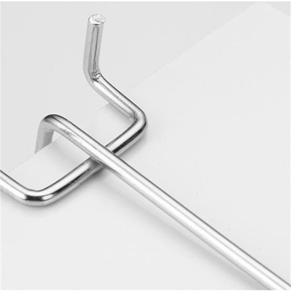 Metallkrokar för pegboard och spårpanel, kraftiga displaykrokar för väggmontering silver 10pcs 20cm