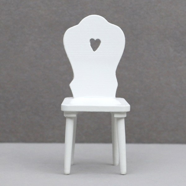 1:12 Dukkehus Miniature Kærlighedsstol Model Taburet Rygstol Møbler White