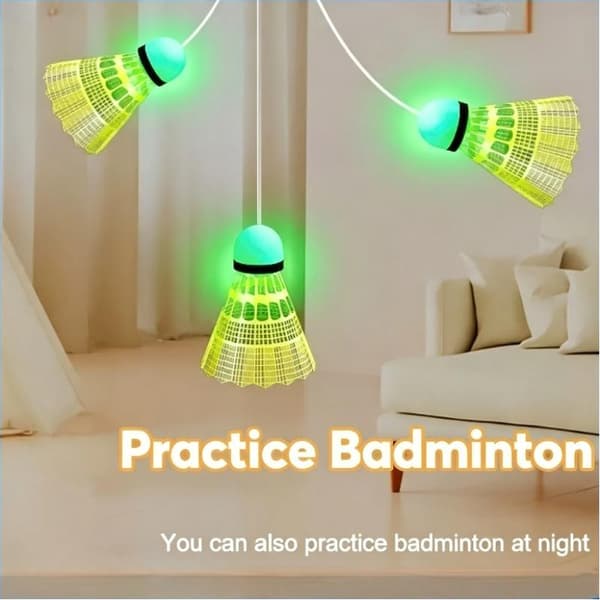 1 sett hengende badminton-trener med lysende glødedesign, ingen ballplukking A2