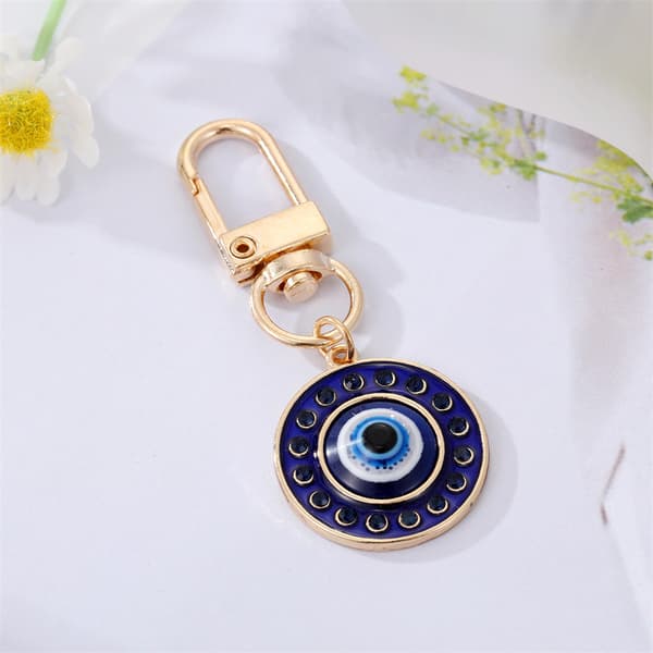 Rund Evil Eye Nøkkelring Nøkkelring For Venner Par Boho Blå A5
