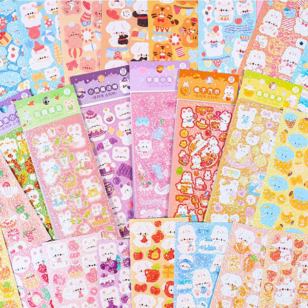 10 STK Kawaii n Deco Sticker Pack og Farverige tegneseriedesigns Spa A19
