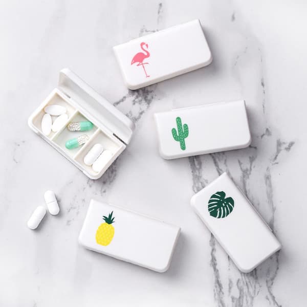 3Grids Mini Pille Etui Plast Rejse Medicin Box e Lille Bord Pineapple