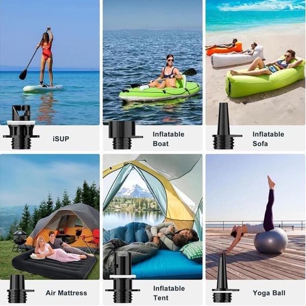 6 stk. pumpeslangedyser oppustelige luftpumper slangedyseadapter 1set