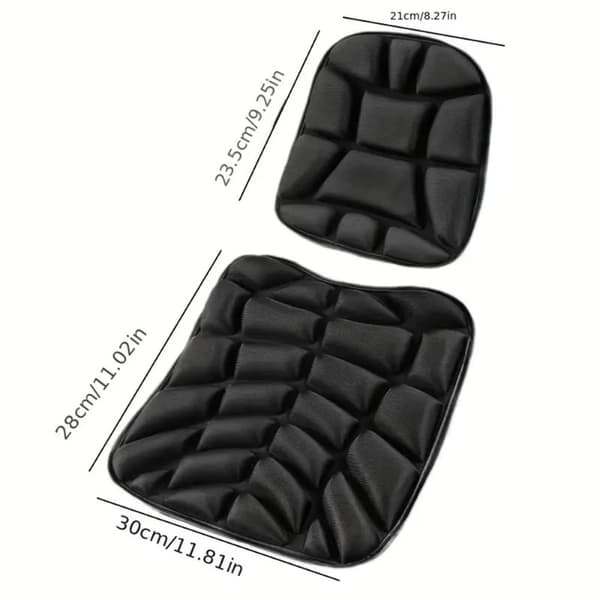 2 kpl/setti moottoripyörän istuintyyny 3D-mukavuusgeelipehmuste Black