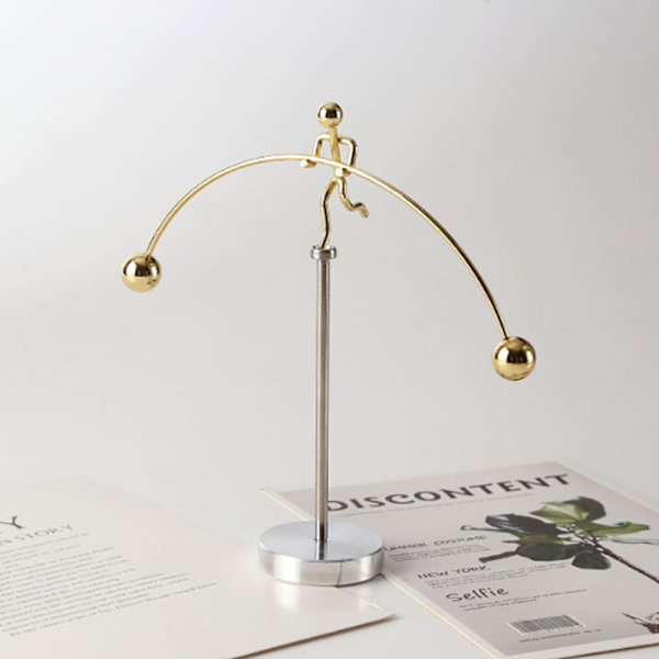 Enbenet Iron Man Balance Pendulum Hercules Vægtløftning Des 3（Silver）