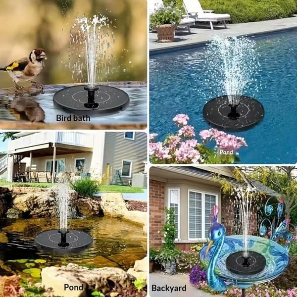 Mini solvattenfontän soldriven för pool, damm, vattenfall 16cm
