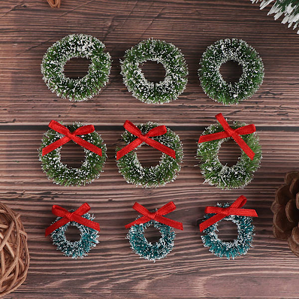 10st Mini Julkransar Miniatyr Trädgård Heminredning D A3