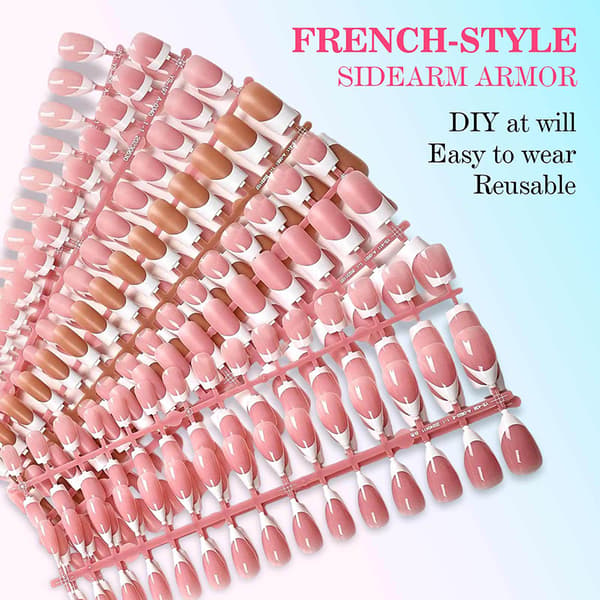 150 st Press On Nails Fransk Form Nageltips Manikyrset 1 A2