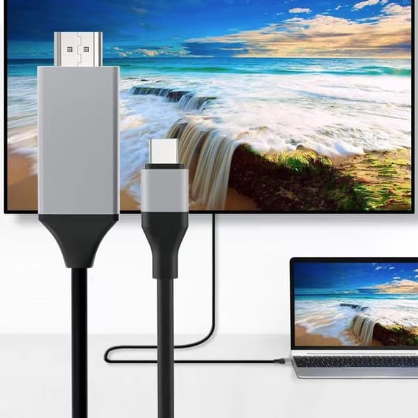 4K 1080P USB 3.1 Typ C till HDMI-kompatibel adapterkabel USB-C black