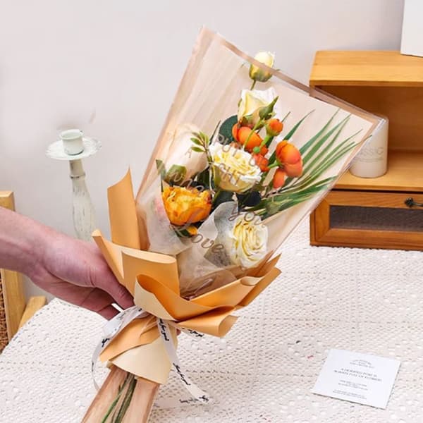 20/30/50 stk. farverige blomsterindpakninger gennemsigtig pose til buket A2