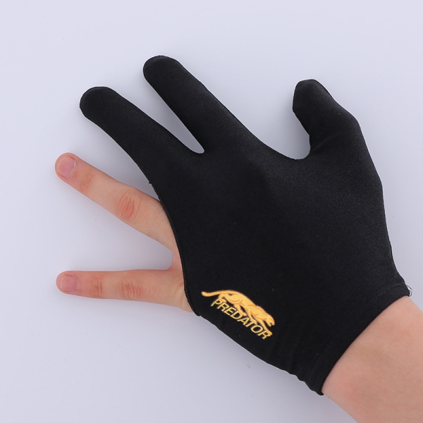 Biljardi Glove Finger Pool Pelaajat Käsineet Brodeerattu Slip-pro black the left hand