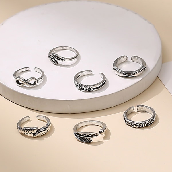 6 kpl / set Jalkarengas auki Säädettävät varvasrenkaat Wave Pattern Alloy A1