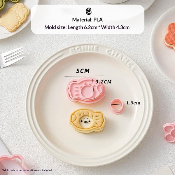 Cookie ter Biscuit DIY 3D Bageform Fisk Blomst Usagi Pochacc 5