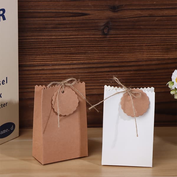 20/50 st Retro Kraftpapper Presentförpackning Kakgodis Förpackningspåse Brown 20pcs