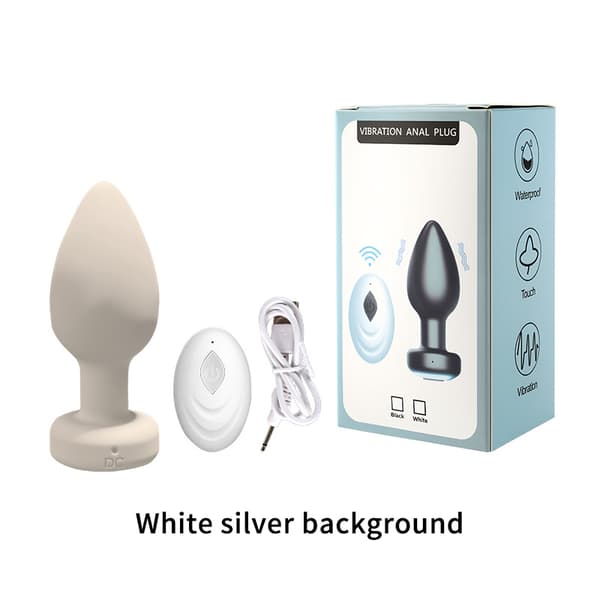 Trådløs kontrol anal vibrator butt plug elektrisk prostatamassage White