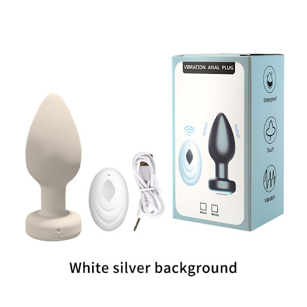 Trådlös kontroll analvibrator butt plug elektrisk prostatamassage White