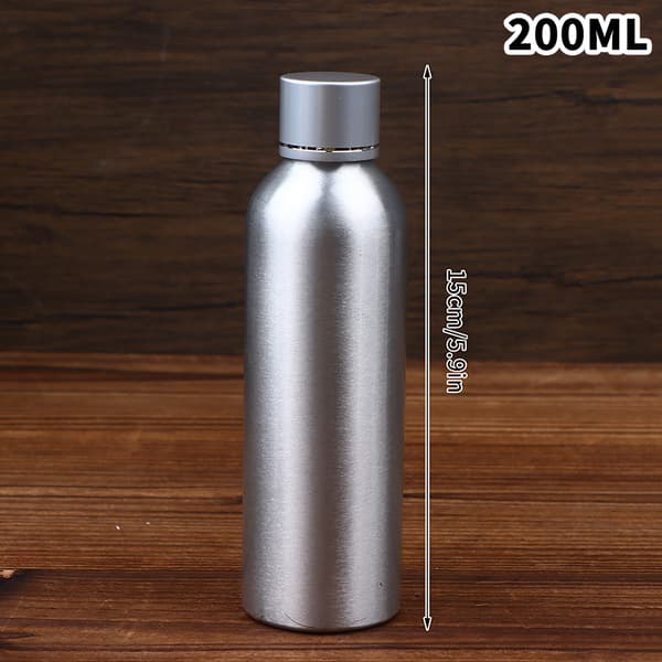 Tomma silverfärgade aluminiumflaskor för lotion, påfyllningsbara kosmetika 200ML