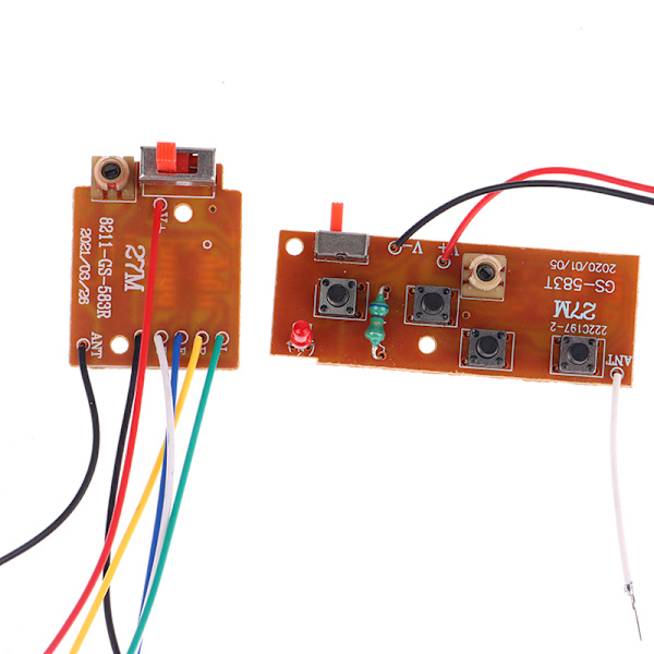 4CH RC fjernkontroll 27MHz krets PCB sender og mottak