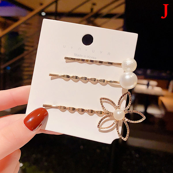 3/4/5 Stk Rhinestone Hårspænder Big Pearl Hårnåle Barrette Cli J