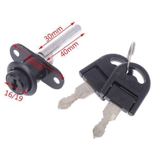 1 ST 16mm Zinklegering Kamlås Dörr Skåp Skåp Sockel Loc Black