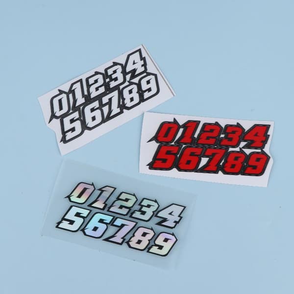 Luovat numeroskootteritarrat vedenpitävät DIY moottoripyörään V red 10cm