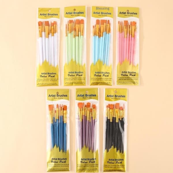 10 st/set multifunktionell akvarellpensel pärlemorskimrande plast Light blue