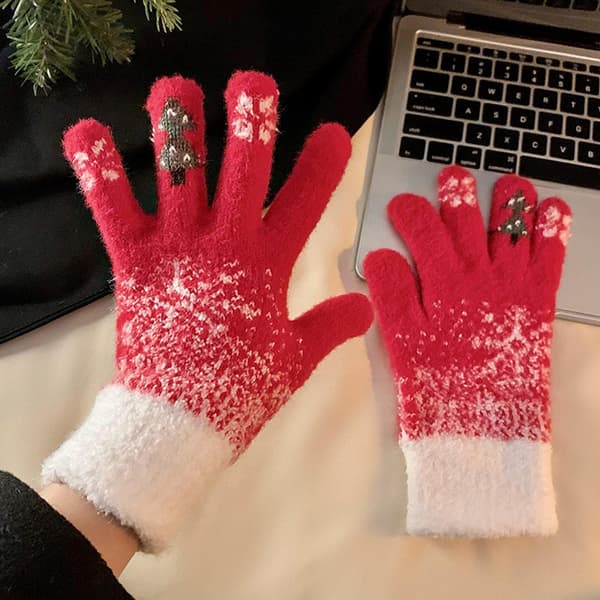 Vinterbørnehandsker Kitty Panda Plys Varm Touch Fem Fingre A6