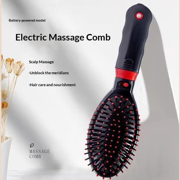 Elektrisk hovedmassagekam med vibrationsfunktion og bløde børster A1