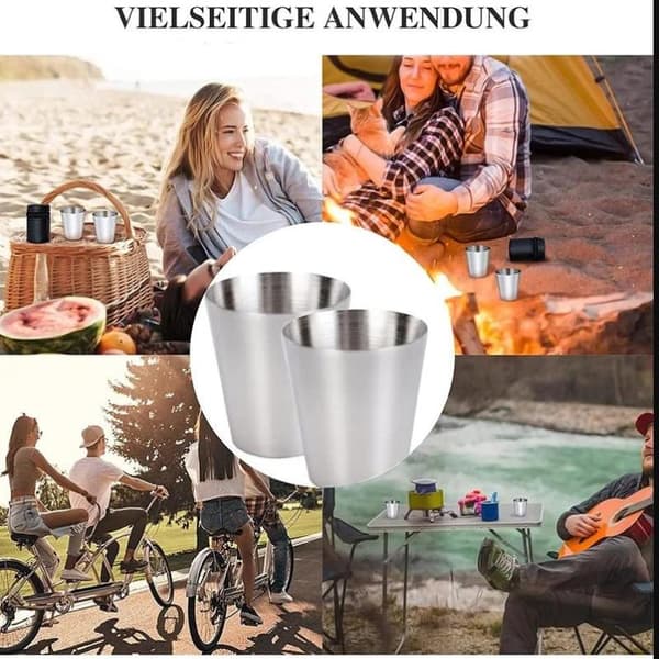 4st/Set Rostfritt Stål Glas Set Utomhus Små Glas Set Tr 170ml 4pcs