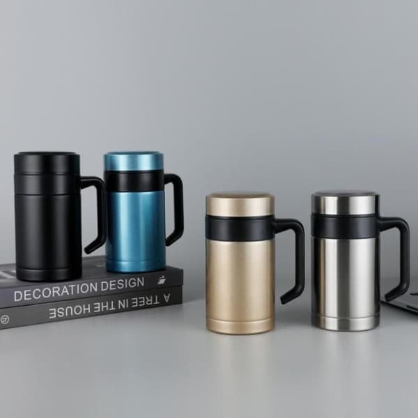 Kaffekrus i rustfrit stål 450ML isoleret vandflaske kopper T Silver