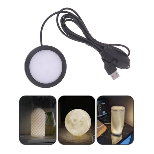 1 stk. til bambus LED-lysdele DIY-model varm/hvid/neutral sort 6000K White light