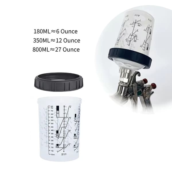 1 stk. engangssprøjtekop 180/350/800 ml plastik malingsblanding 800ml