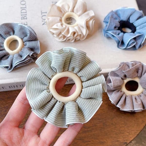 Gingham Plaid Hår Scrunchies Til Små Piger J