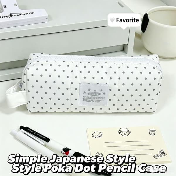 e Polka Dot Pennfodral Brevpappersväska Stor Kapacitet Brevpapper 1pc