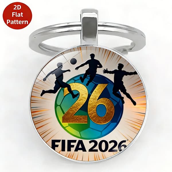 e Sporter World Cup -avaimenperä, riipus, auton avaimenperä, reppukoriste A7
