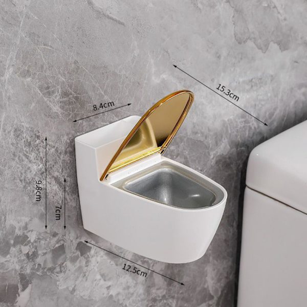 Creative Toalett Askfat Hem Badrum Case Med Lock Wa White