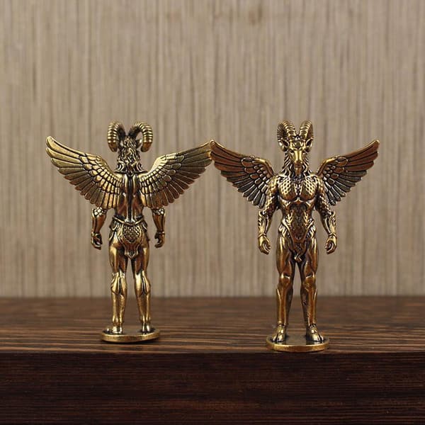 Messinkinen demonilammasfiguuri retro metallikäsityö 1pc