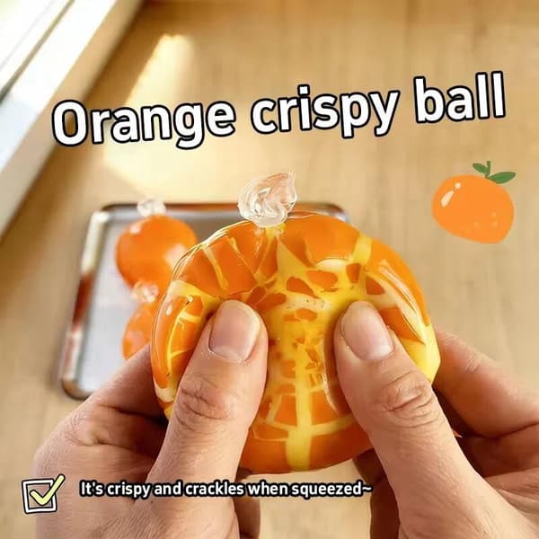 Simulering Krispig Apelsin Squishy Långsam Återhämtning Dekompression För Orange