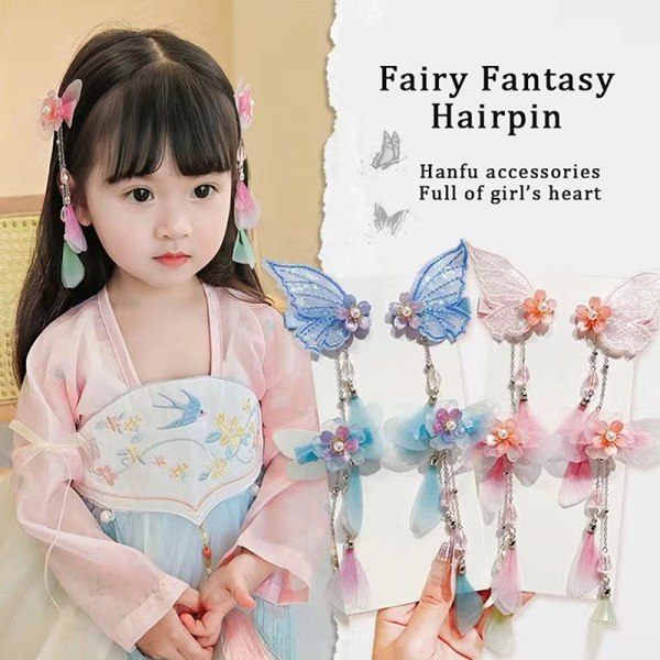 Butterfly Hair Clip Barne Super Fairy Clip hårtilbehør A3