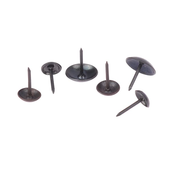 100 STK Svart Rundt hode Metall Pushpins Polstring Nails Vintage A