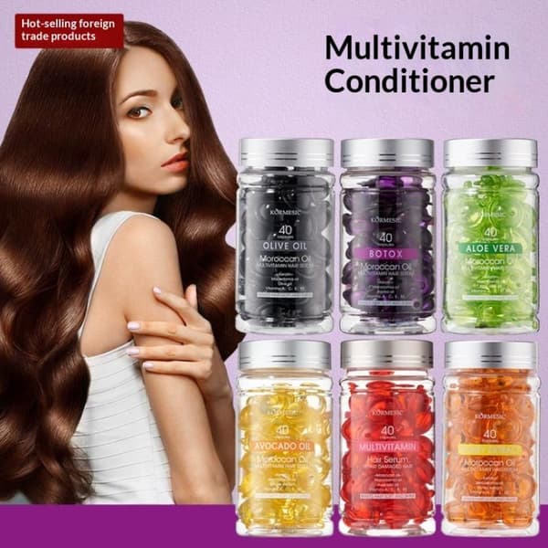 40 st eteriska oljekapslar för smidigt torrt hår Keratin Complex O 6