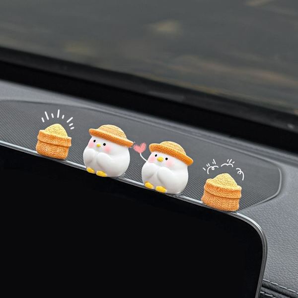 Kreativ bilnavigasjon bakspeil e Chick Straw Pile Accesso 2pcs