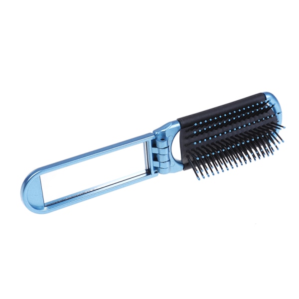 Sammenleggbar hårbørste med kompakt speillomme Blue