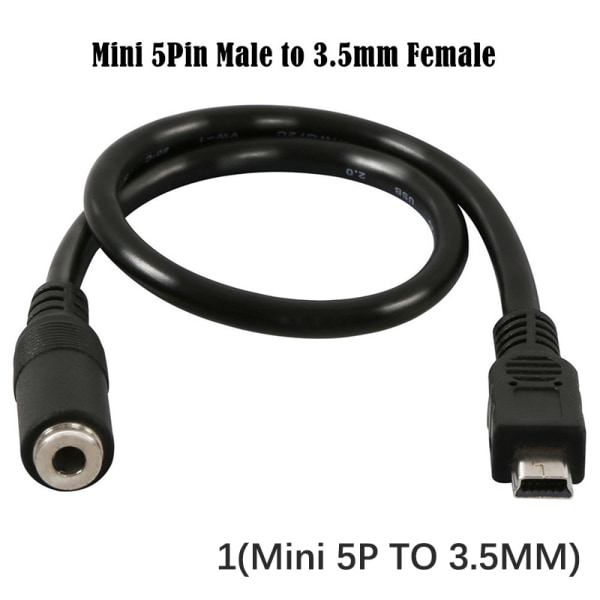 Adapter för mikro USB till 3,5 mm-jack för hörlurar hörlurskabel 2(Mini 5P)