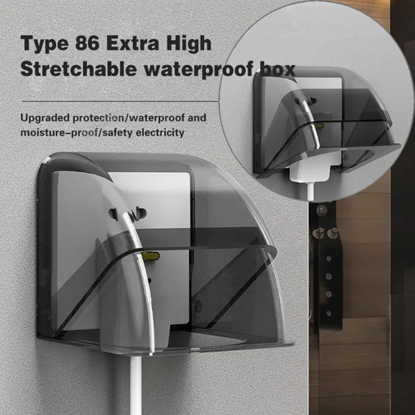 Badrumsuttag Vattentät Box Switch Plug Rainproof Pr Black