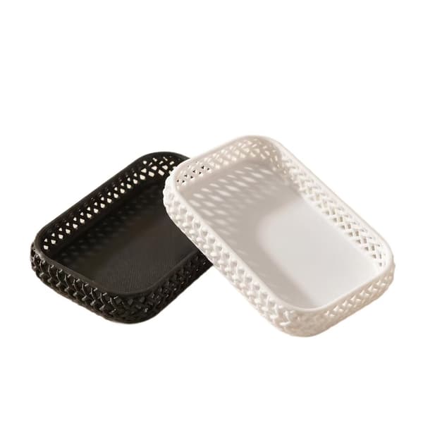 Hullet vevd oppbevaringsbrett for skrivebord, multifunksjonell organisator A2