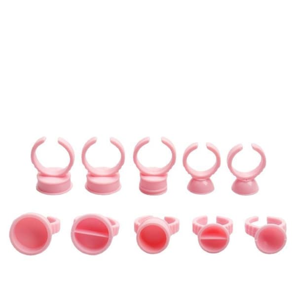 100 STK Engangs Plast Makeup Ringe Limholder Til Øjenvipper A4